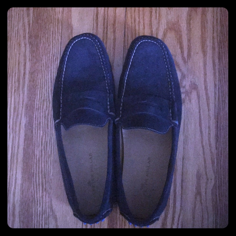 Navy Blue Peter Millar Suede Loafers